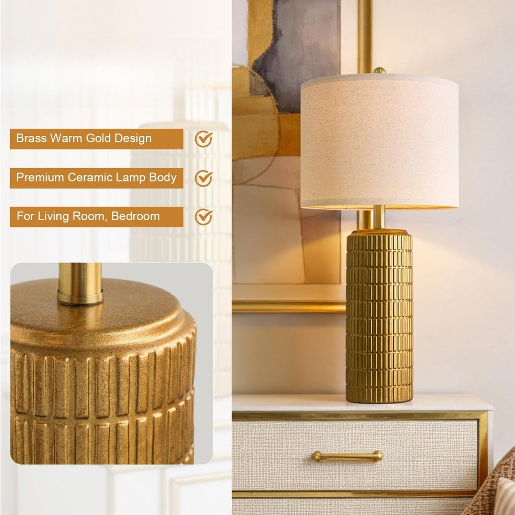 Modern Brass Gold Table Lamps Set