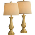Traditional Gold Metal Table Lamp Set