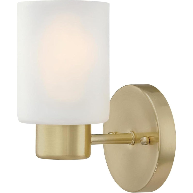Champagne Brass Glass Wall Light Fixture