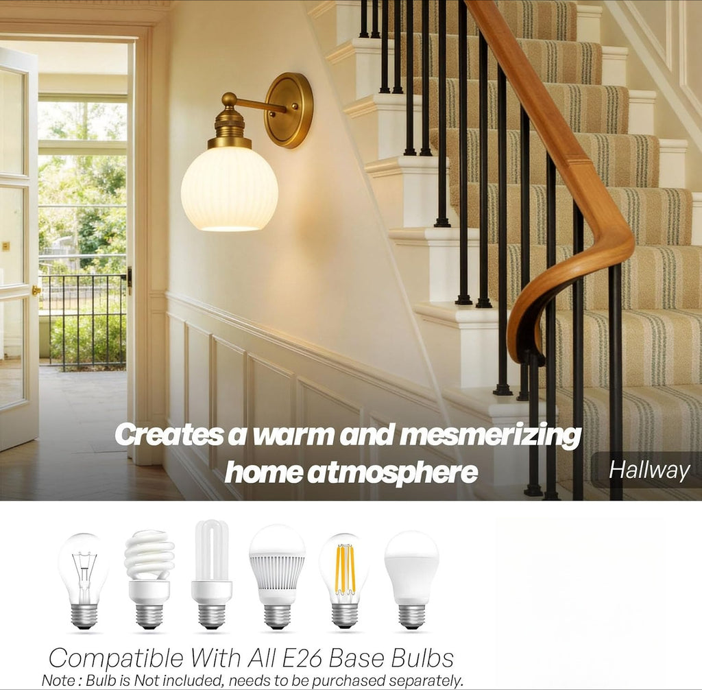 Vintage Gold Glass Wall Sconces