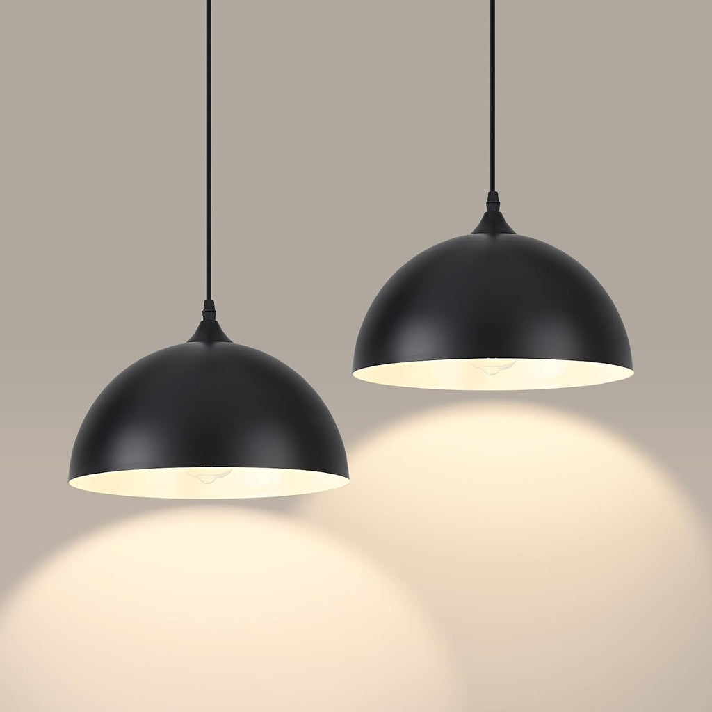 Black Dome Kitchen Pendant Lights Set