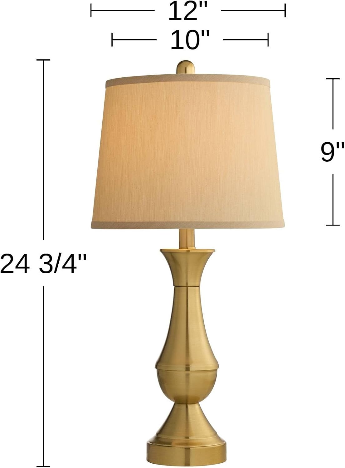 Traditional Gold Metal Table Lamp Set