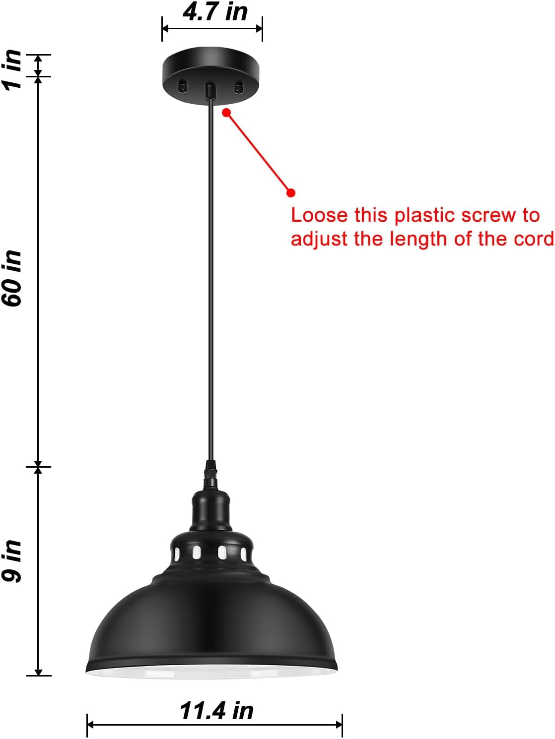 Black Metal Farmhouse Pendant Light