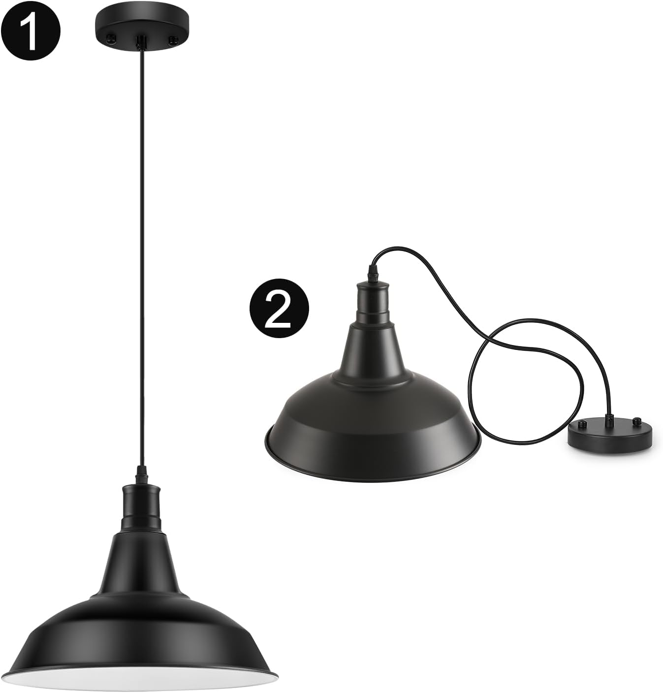 Vintage Black Metal Pendant Light