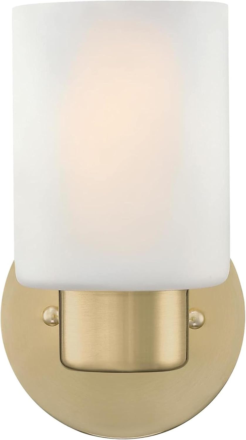 Champagne Brass Glass Wall Light Fixture