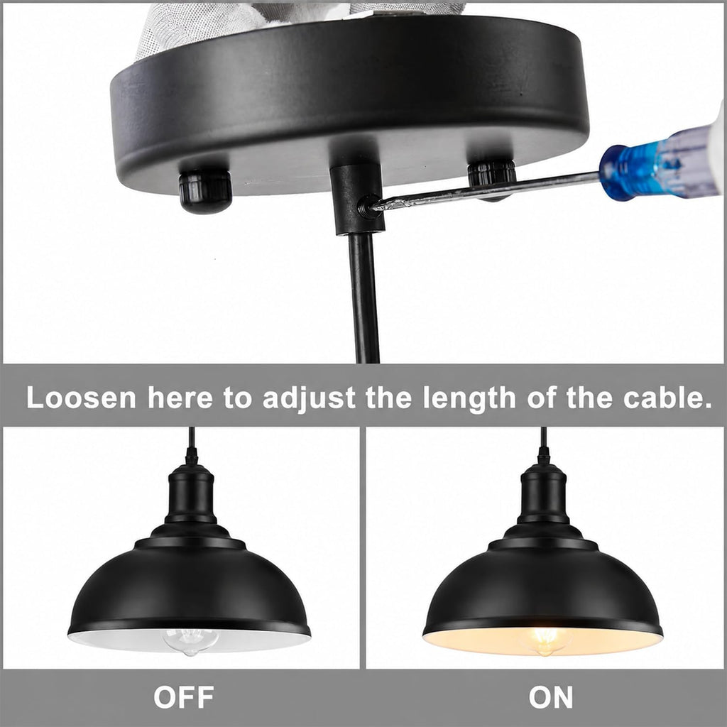 Vintage Black Metal Pendant Light