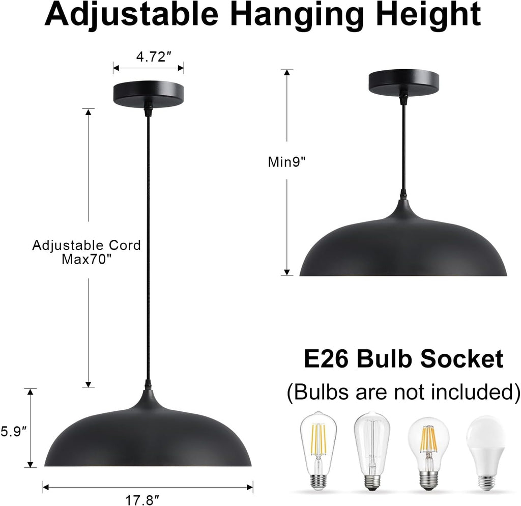 Black Gold Iron Pendant Light Fixture