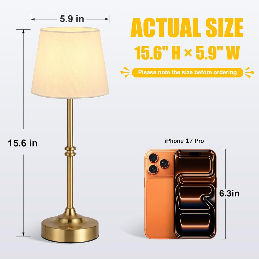 Rechargeable Brass Cordless Table Lamp