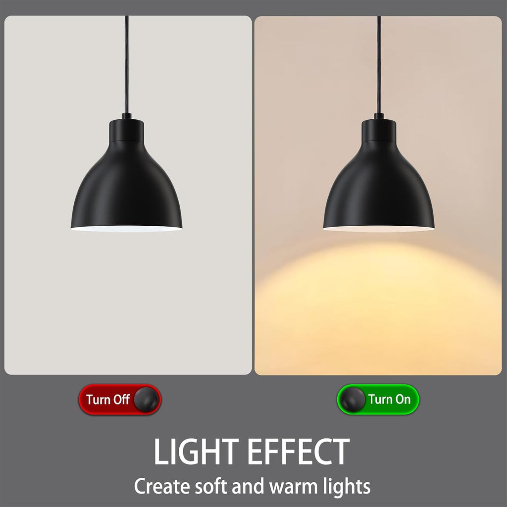 Black Dome Farmhouse Pendant Lights 3 Pack