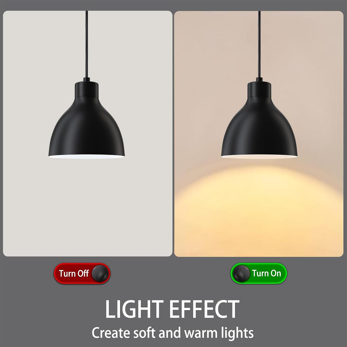 Black Dome Farmhouse Pendant Lights 3 Pack
