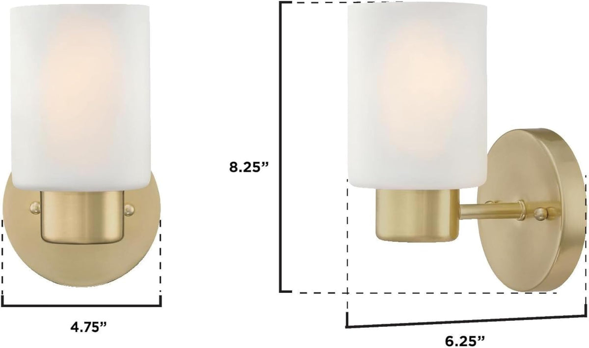 Brushed Nickel Glass Wall Light Fixture