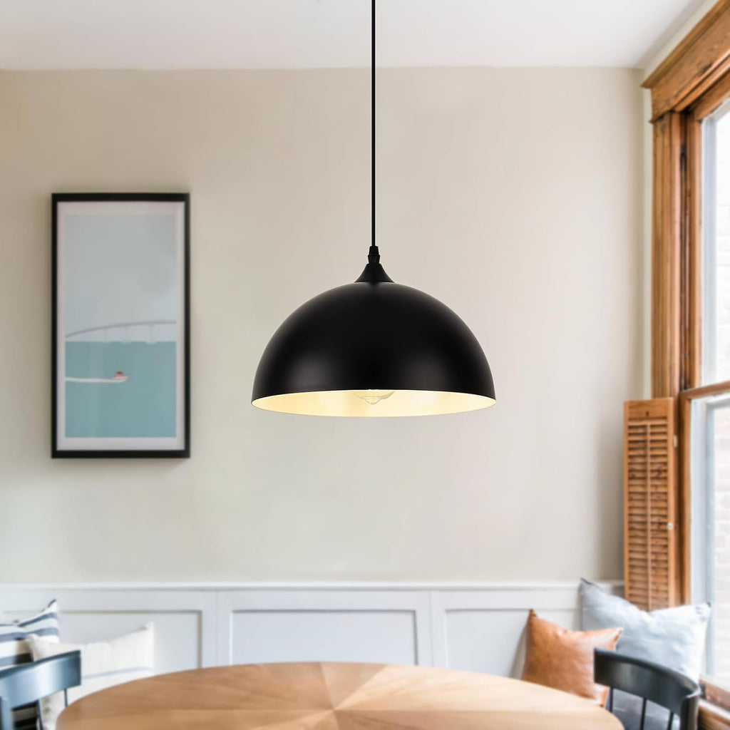 Black Dome Kitchen Pendant Lights Set