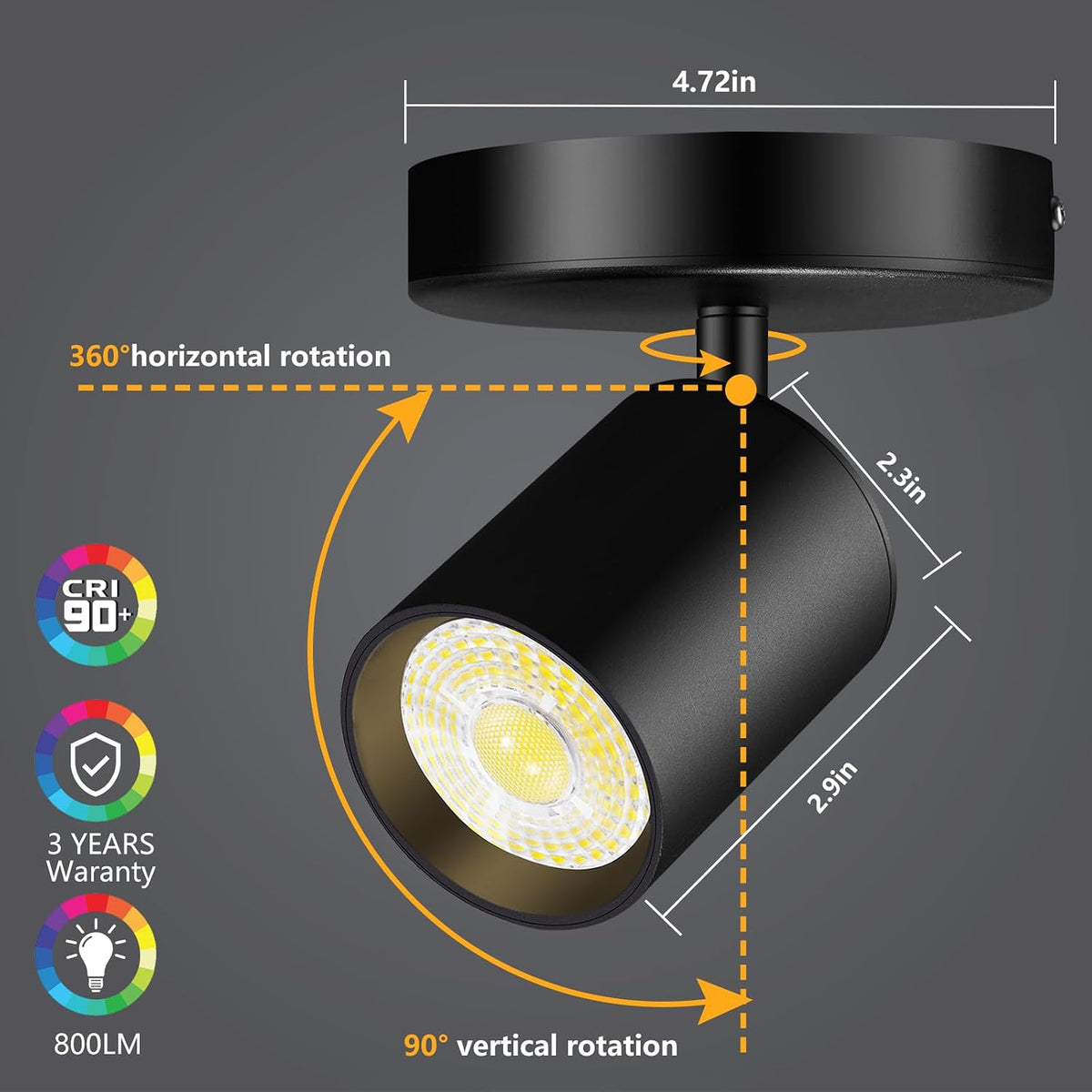 Dimmable Flush Mount LED Ceiling Spotlight