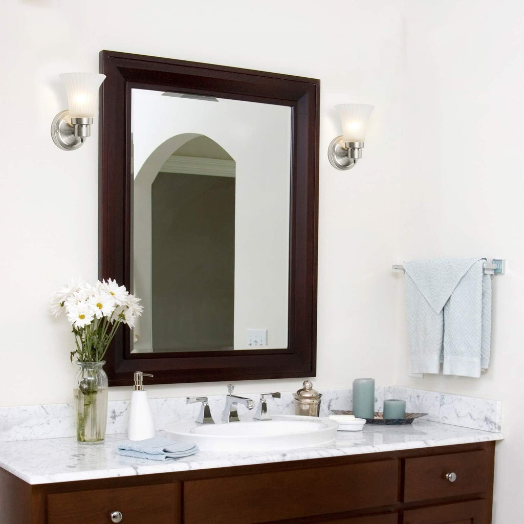 Traditional Nickel Glass Wall Sconce