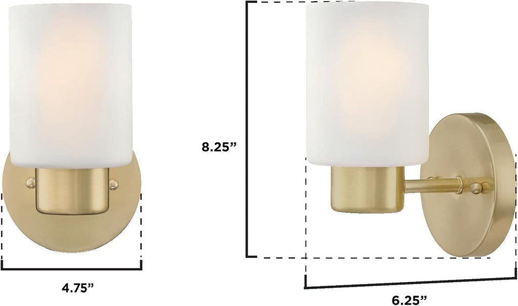 Champagne Brass Glass Wall Light Fixture