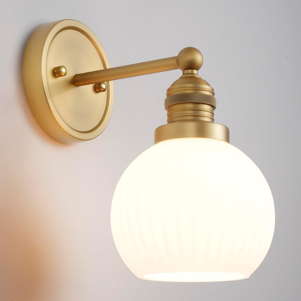 Vintage Gold Glass Wall Sconces
