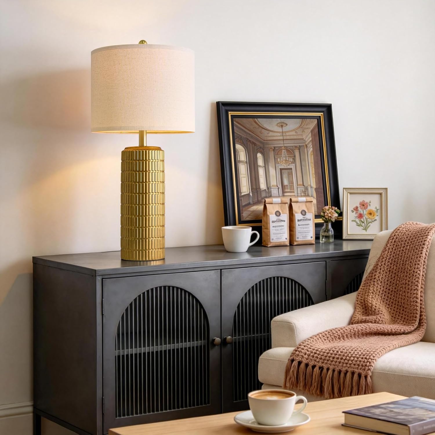 Modern Brass Gold Table Lamps Set