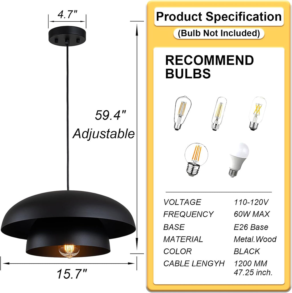 Black Farmhouse Kitchen Pendant Light