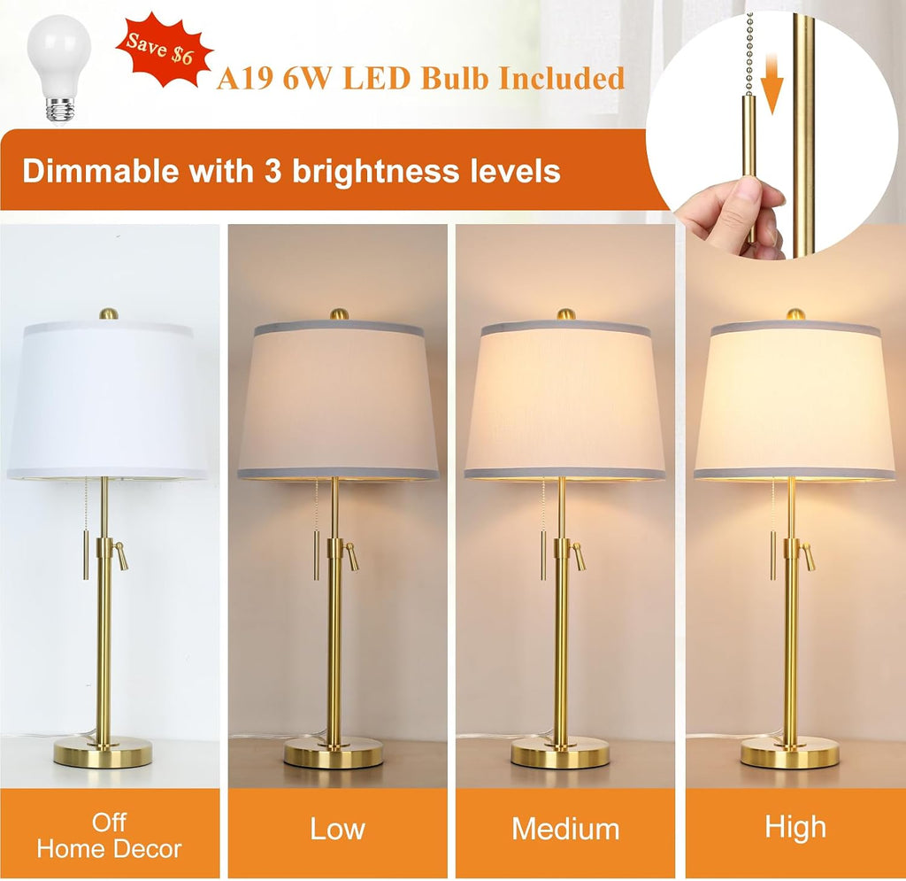Adjustable Gold Brass Table Lamp