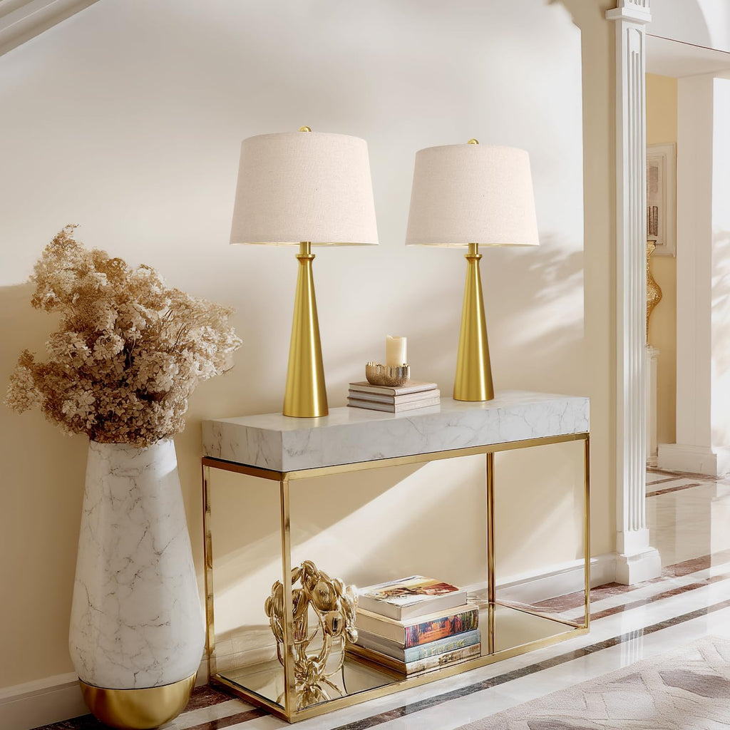 Modern Gold USB Table Lamps Set