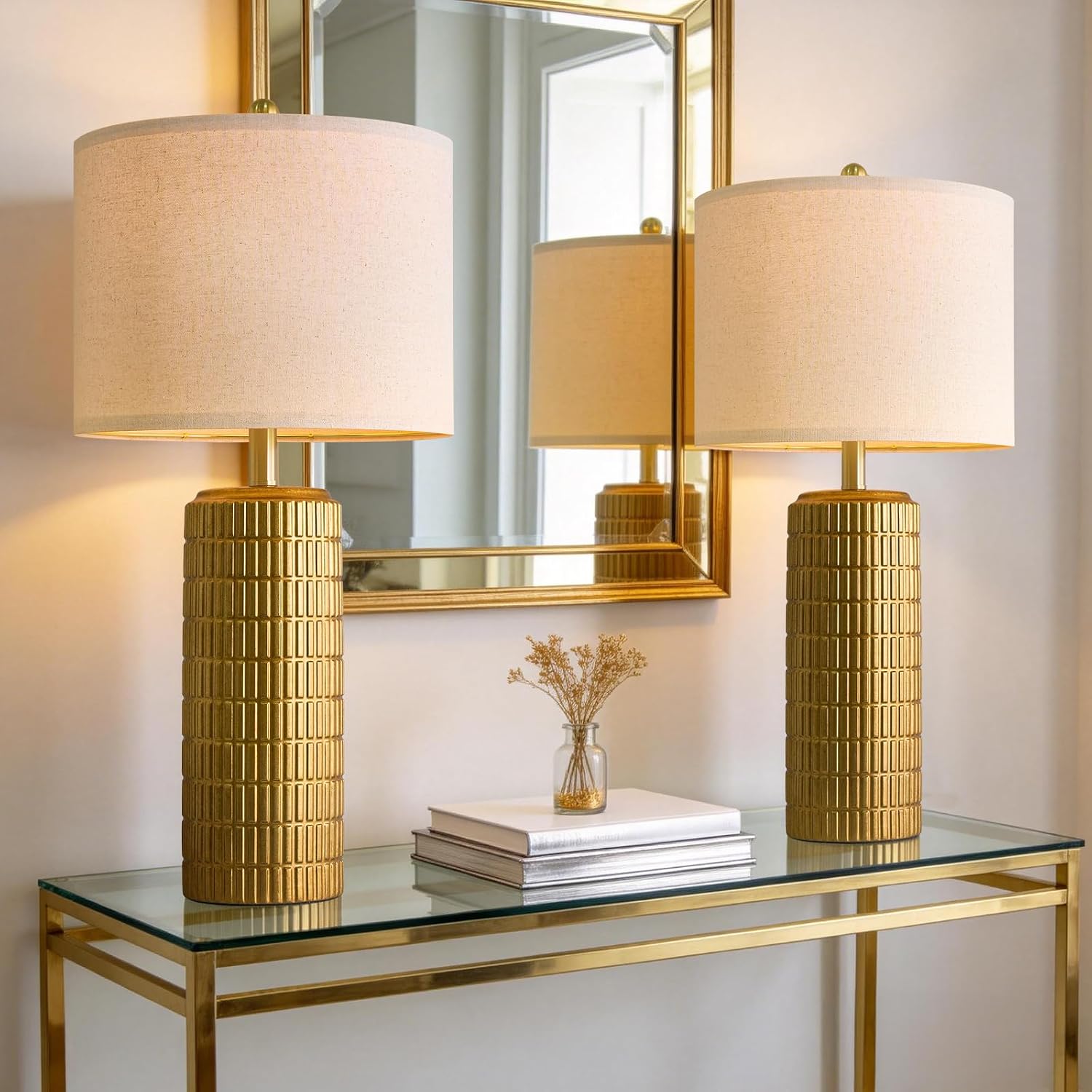 Modern Brass Gold Table Lamps Set