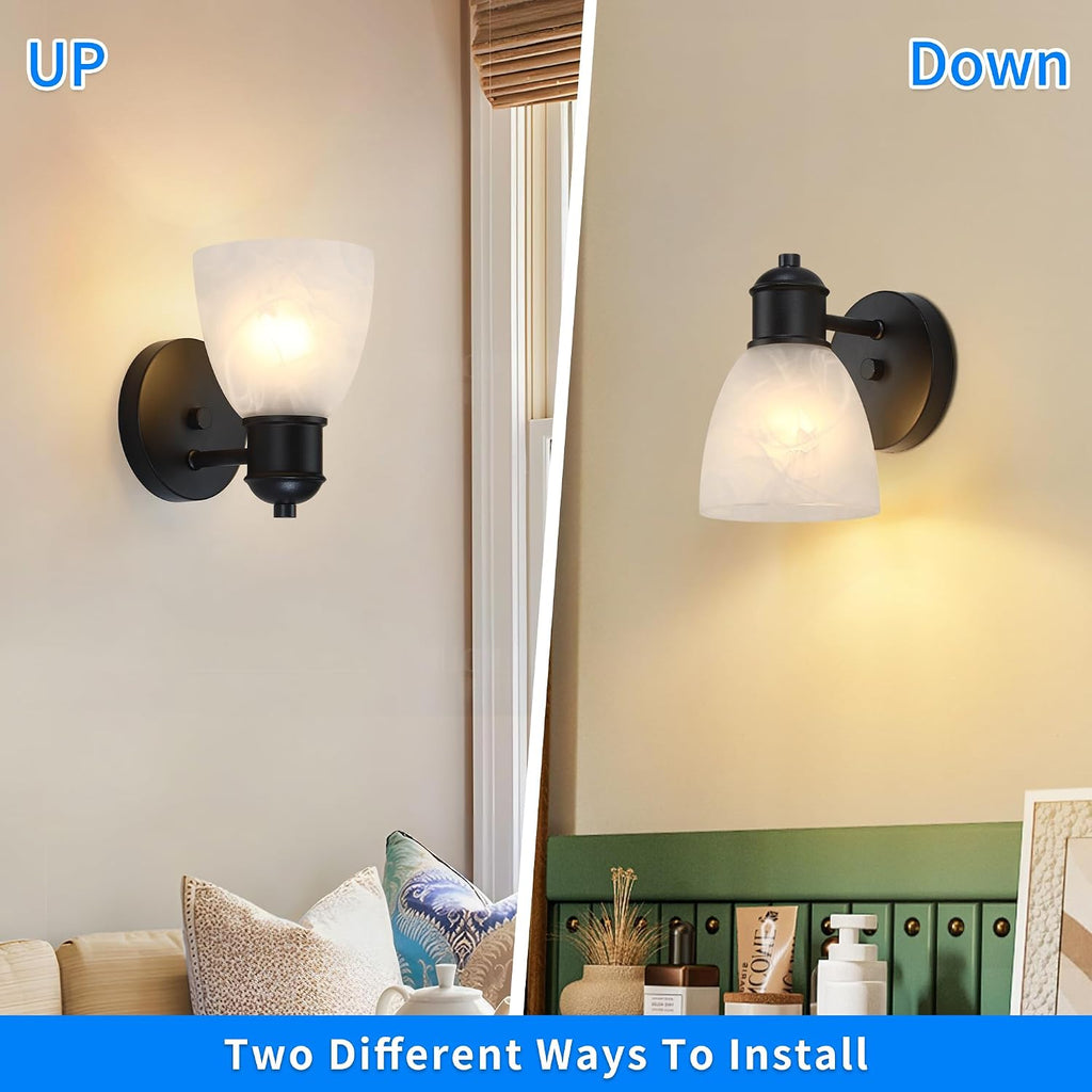Matte Black Bathroom Wall Sconces Set