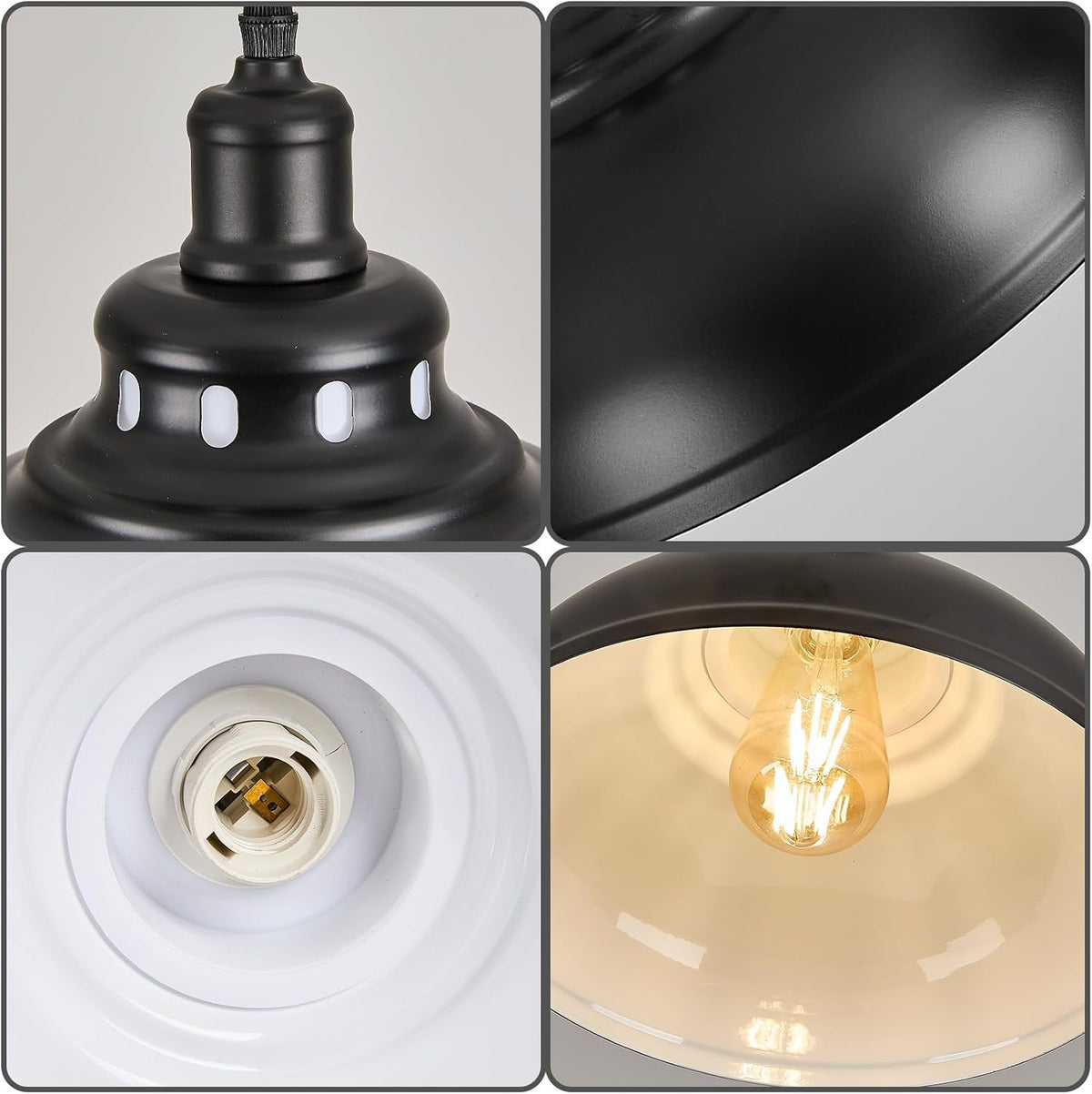Black Metal Farmhouse Pendant Light