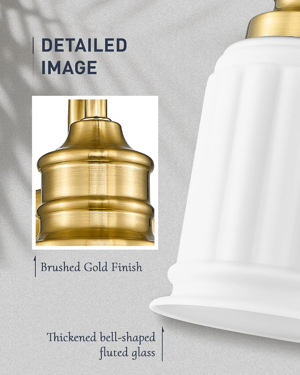 Brushed Gold Glass Wall Sconces Set