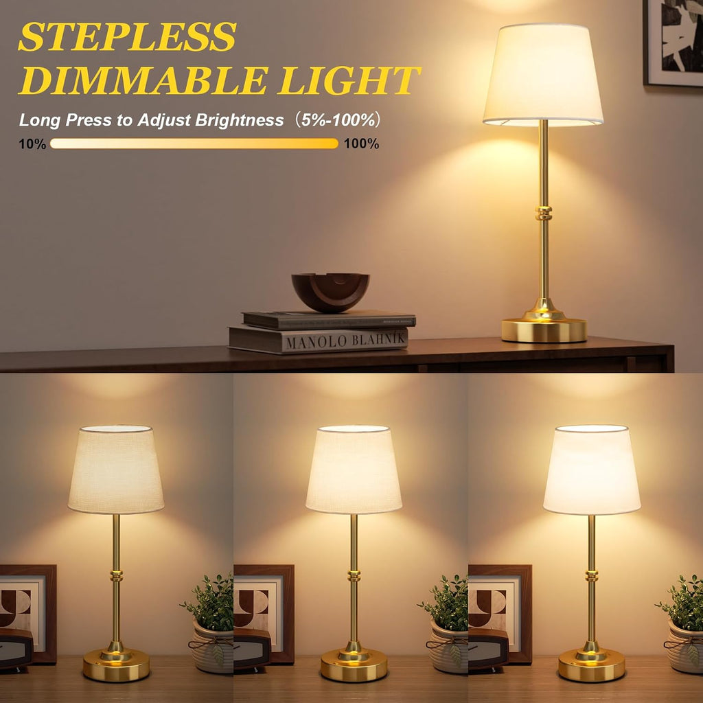 Rechargeable Brass Cordless Table Lamp