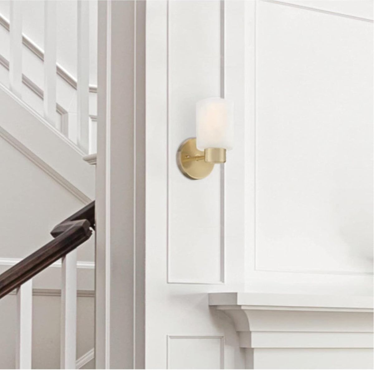 Champagne Brass Glass Wall Light Fixture