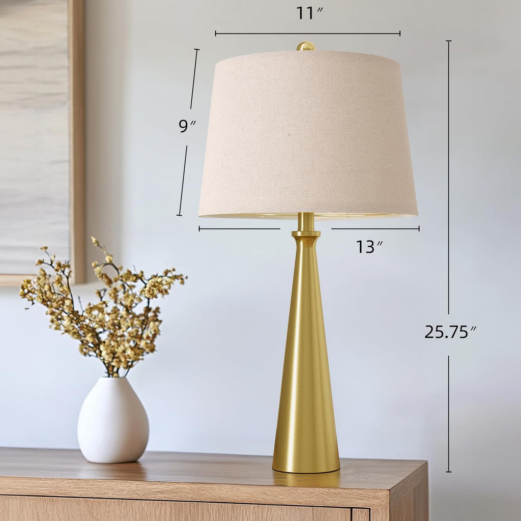 Modern Gold USB Table Lamps Set
