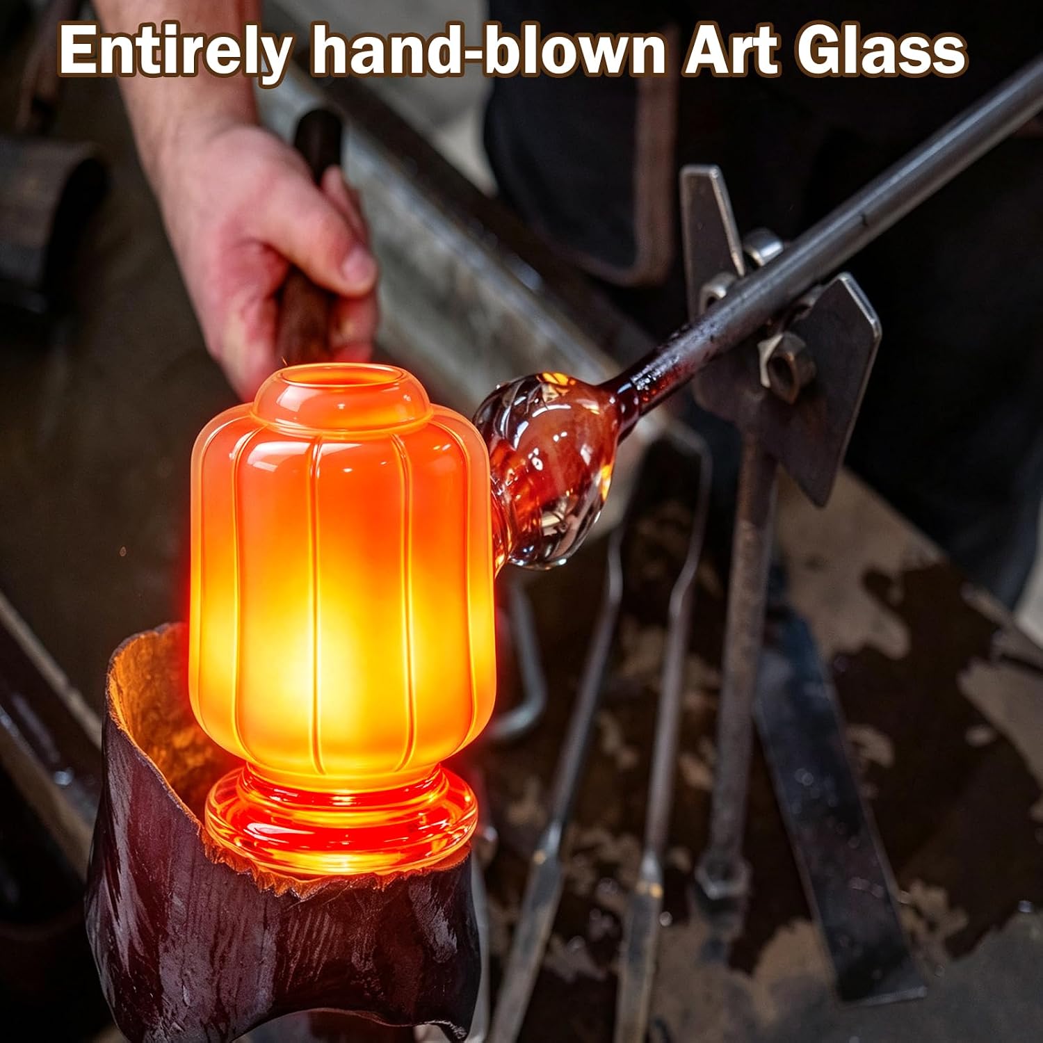 Vintage Brass Glass Shade Table Lamp