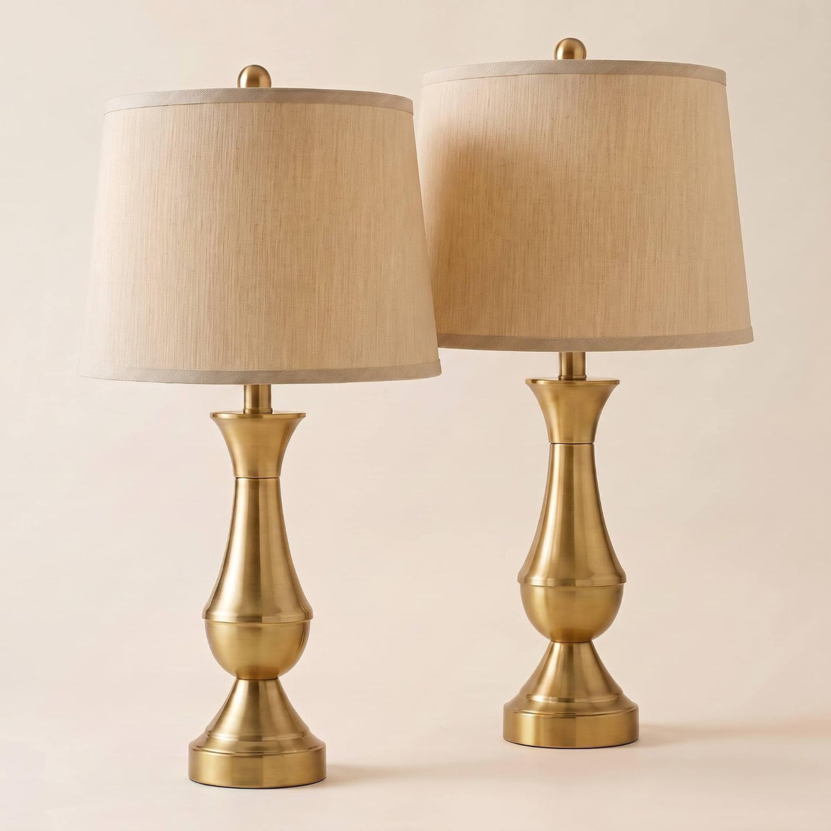 Traditional Gold Metal Table Lamp Set