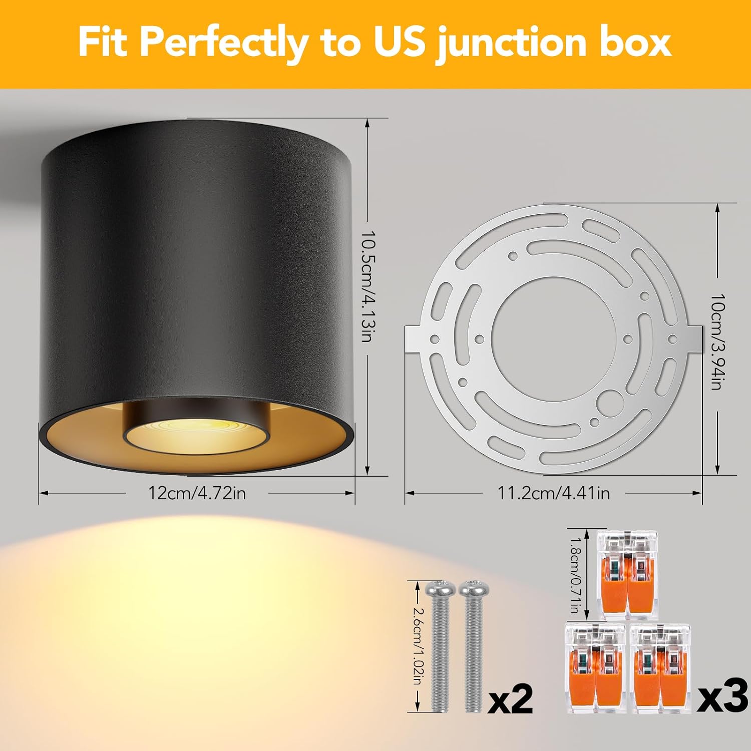 Zoomable Black LED Ceiling Spotlight Fixtures