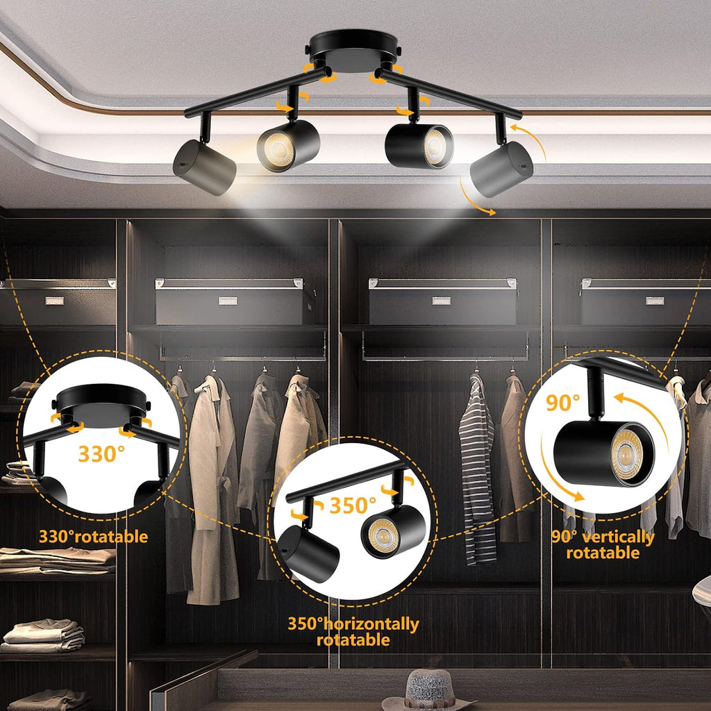 Black LED Ceiling Track Lighting Fixtures