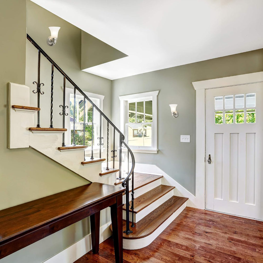 Traditional Nickel Glass Wall Sconce