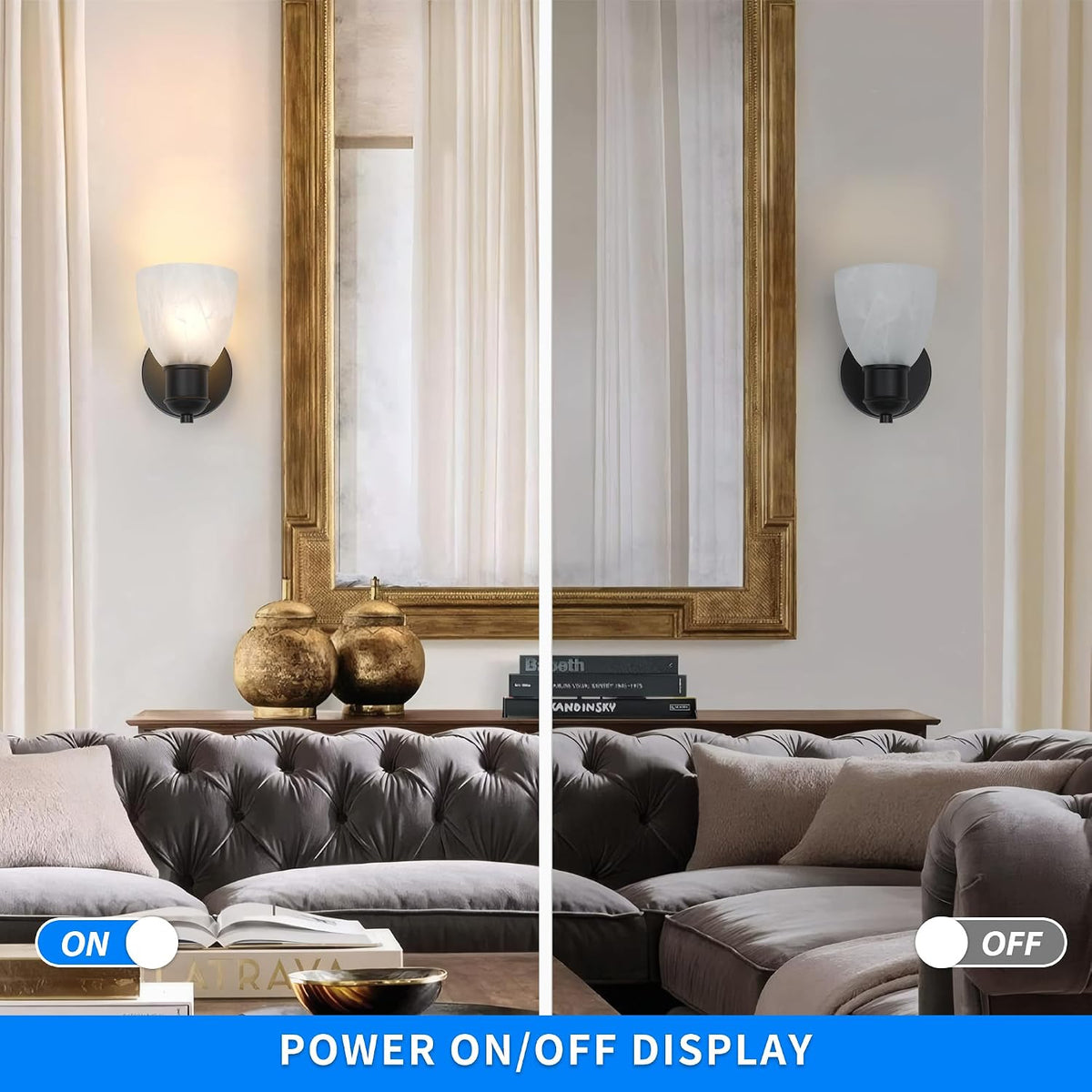 Matte Black Bathroom Wall Sconces Set