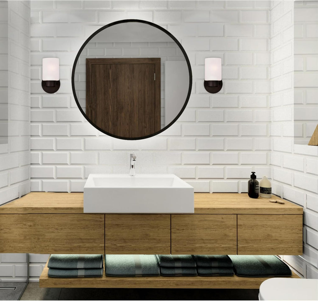 Brushed Nickel Glass Wall Light Fixture