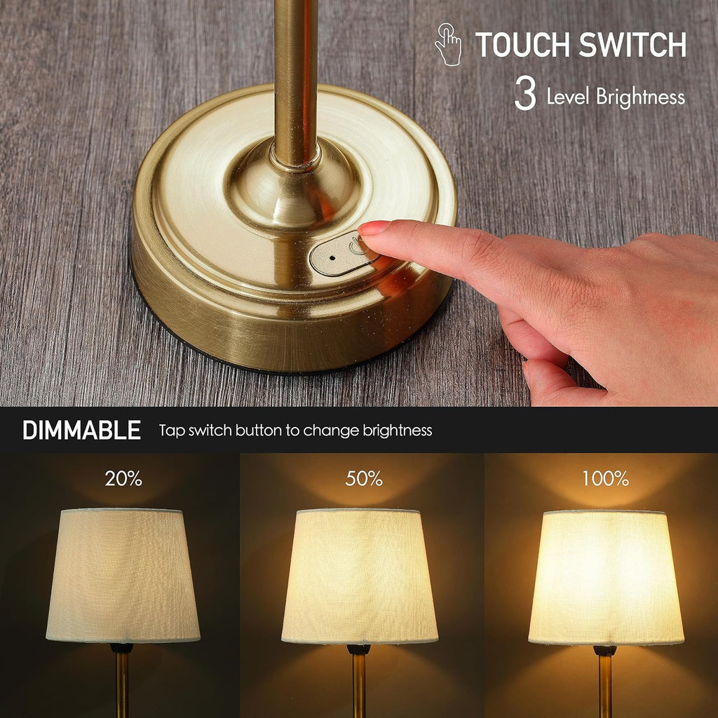 Antique Brass Cordless LED Table Lamp