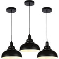 Black Dome Metal Pendant Lights Set