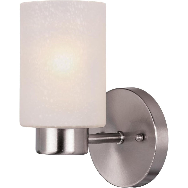 Brushed Nickel Glass Wall Light Fixture