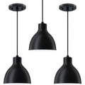Black Dome Farmhouse Pendant Lights 3 Pack