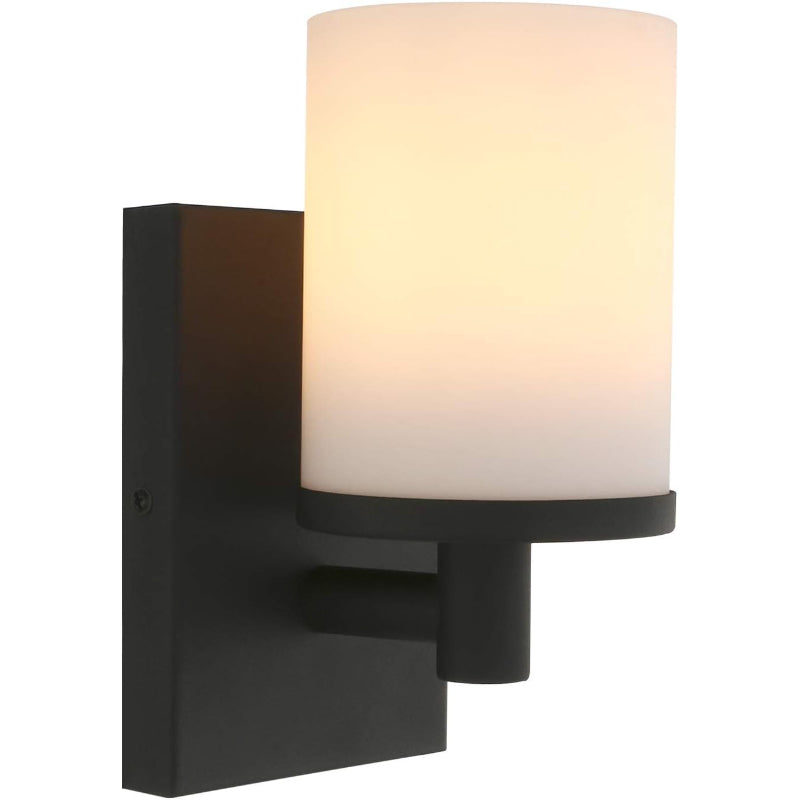 Vintage Black Glass Wall Sconce Light